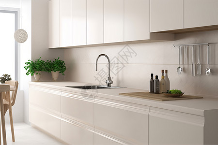白色风格的厨房背景图片