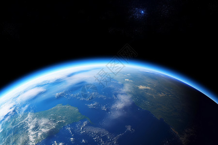 蓝色地球光效宇宙奇观背景