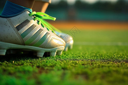 一个学生的足球鞋背景图片