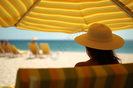 放松的海滩游者高清图片