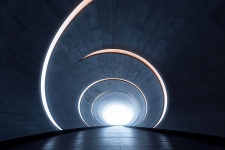发光隧道的入口图片