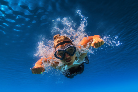 女人在水下运动背景图片