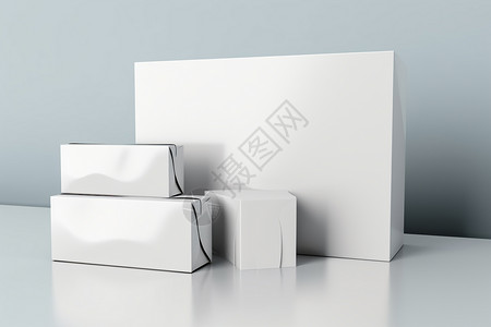 礼盒3D白色的商品背景