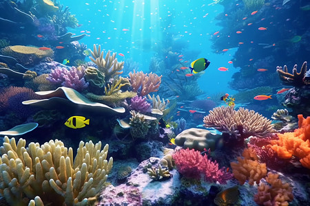 海洋日鱼素材美丽的海底世界背景
