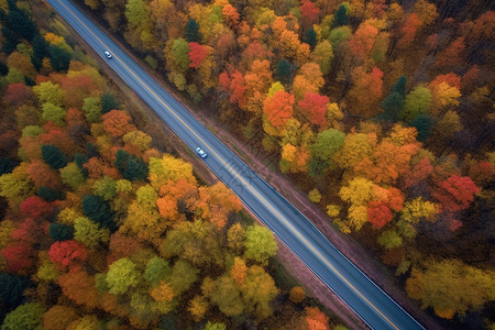 秋季的树林背景图片