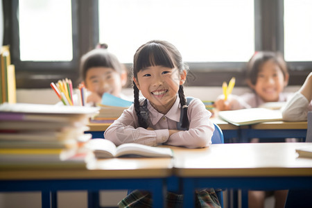 教室微笑的学生图片