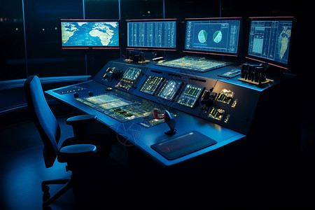 显示器接口卫星指挥和控制中心背景