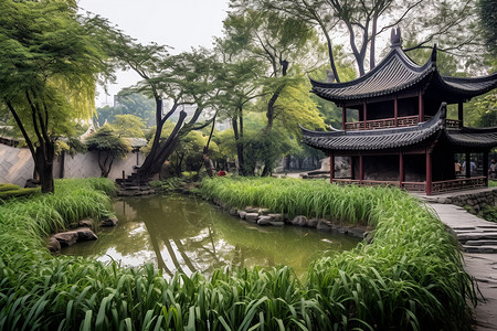 中国风格的公园图片