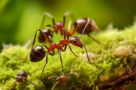 绿色草上的蚂蚁图片