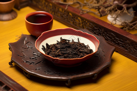 杯子中的茶叶文化图片