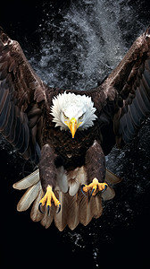 起飞的秃鹰背景图片