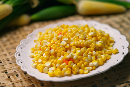一盘玉米粒图片