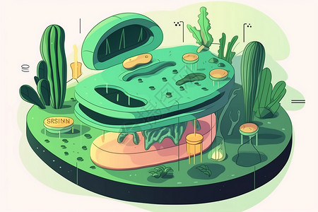 卡通的植物细胞图片