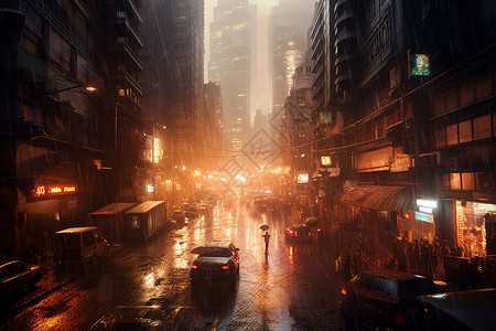 城市暴雨图片