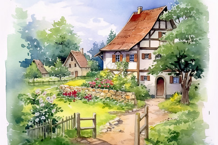 春天的乡村背景图片