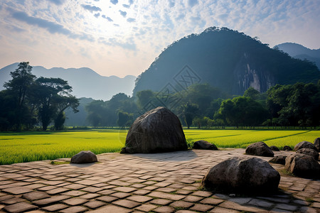 石头山景物背景图片