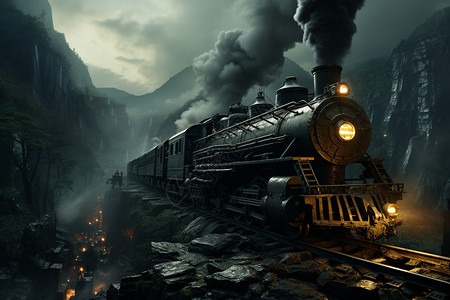 煤炭运输工业运输煤炭的火车设计图片