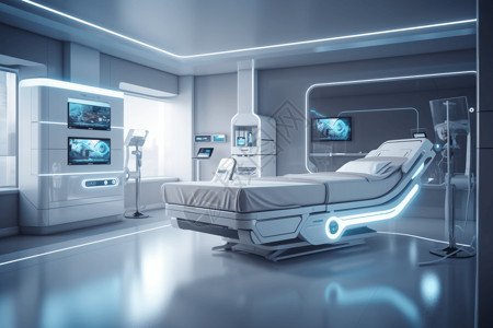 智能病房科技感床位设计图片
