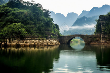 万峰湖的风景背景图片