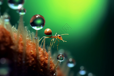 蚂蚁和露珠图片