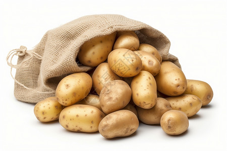 粗麻布袋里的土豆图片