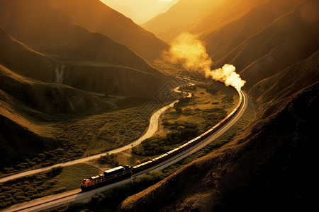 山区里的铁路图片