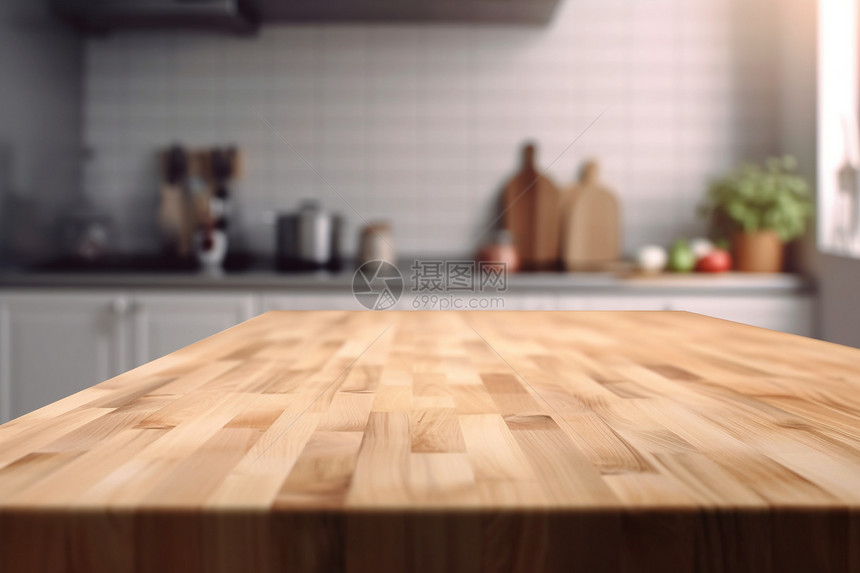 厨房里的木桌图片