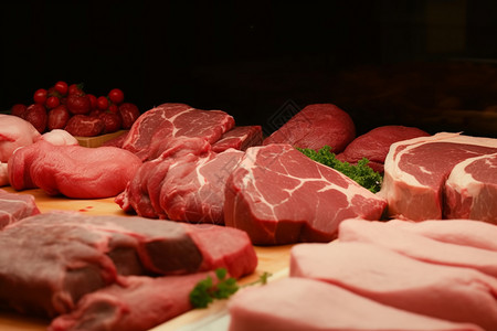 肉店各类生鲜肉背景图片