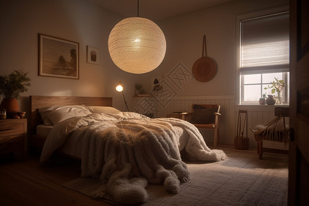 毛绒床品卧室图片