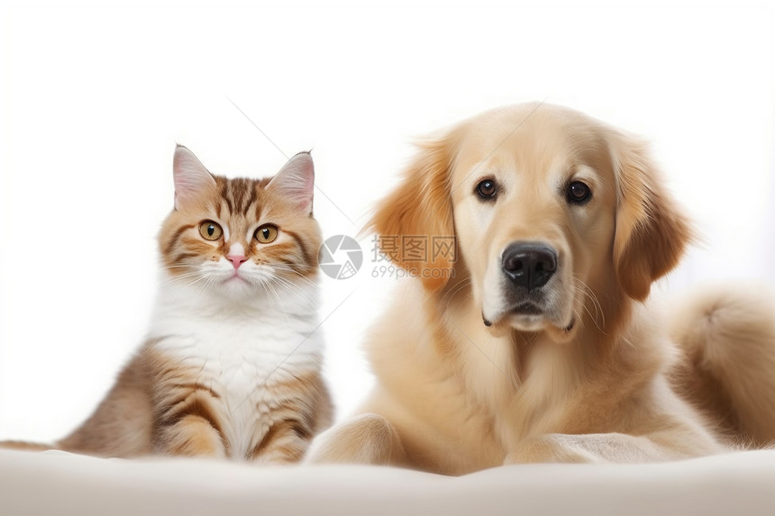 毛茸茸的小猫和小狗图片