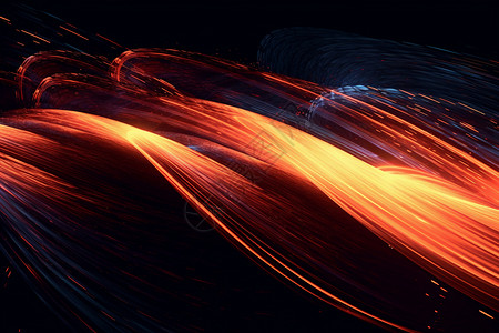 艺术品曲线橙色曲线火焰高清图片