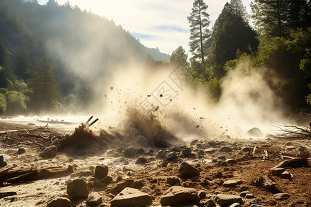 自然灾害泥石流图片