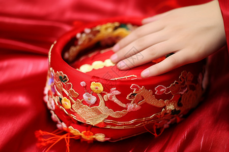 中国婚礼传统服装背景图片