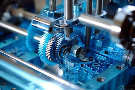 科技齿轮素材3D打印机齿轮系统背景