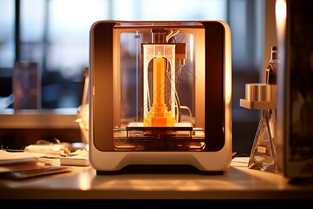 打印机模型工作的3D打印机背景