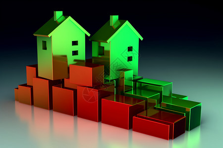 房屋的三维模型背景图片