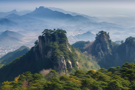 美丽的绿色山脉图片