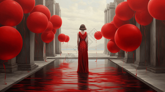 喜庆的婚房布置红色布置的广告设计图片