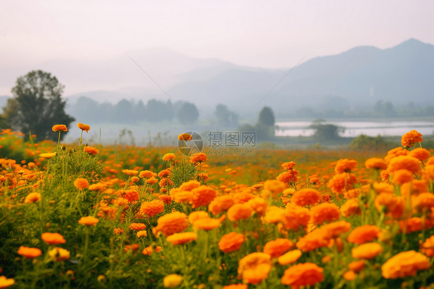 一大片美丽的花朵图片