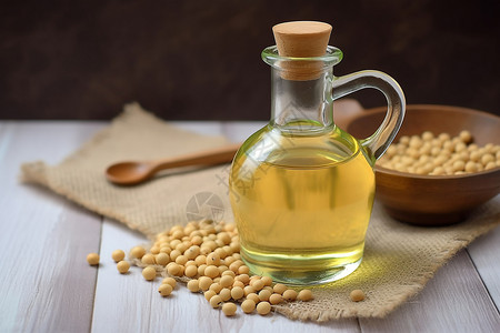 天然健康的大豆油背景图片