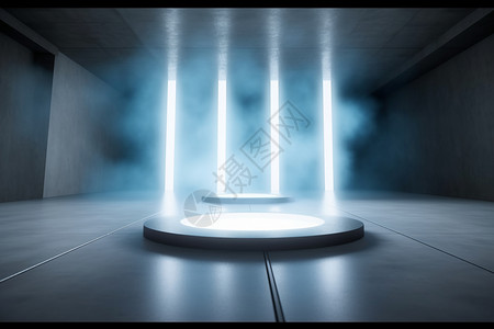 白色灯光效果室内中心的灯光效果设计图片