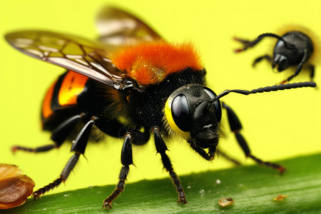 一只黄蜂背景图片
