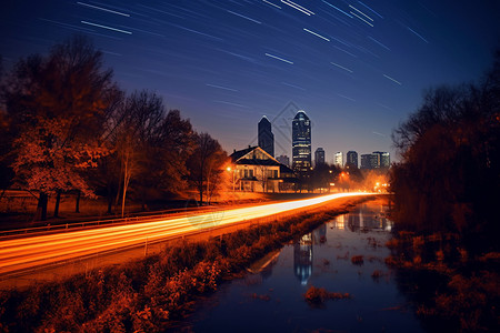 流星划过的夜空背景图片