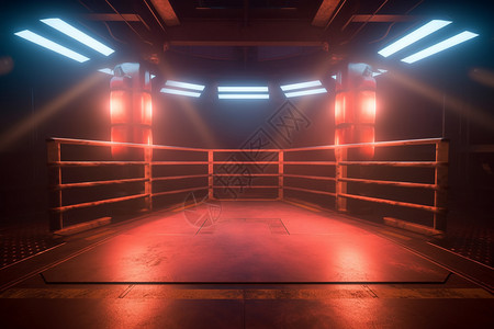 虚拟演播厅拳击舞台背景