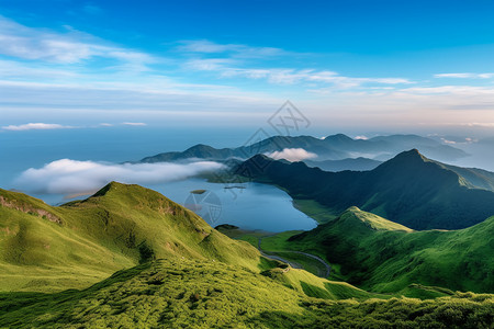 玉山岛的自然景观高清图片