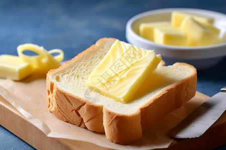 美味的面包黄油图片