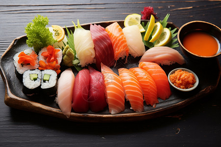 美味的日式料理寿司图片