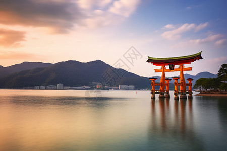日本的神社背景图片