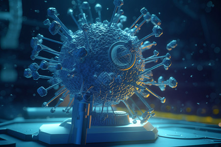 病毒细胞的3D模型图片
