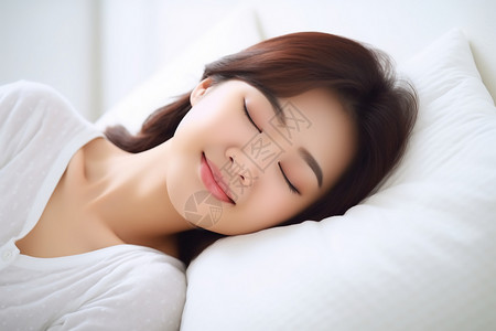 睡觉舒适的女孩睡眠日高清图片素材